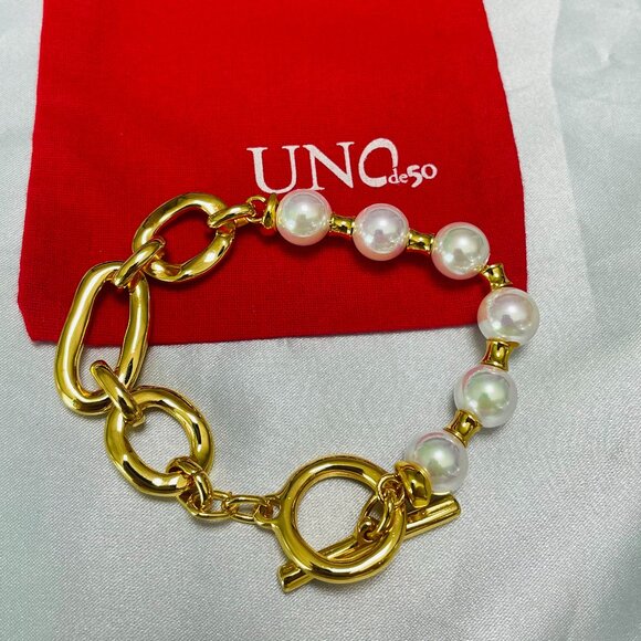 UNO DE 50 Pearl Match Bracelet Woman Jewelry Gift Bracelet
